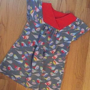 Grey & Colorful Bird Tea Dress